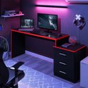 Ver imagem 4 de Mesa Gamer com Gaveteiro 3 Gavetas Drx-5000 Preto/Vermelho