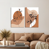 Conjunto de 2 Telas Horizontal Folhas Minimalistas - 1