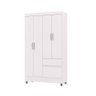 Guarda Roupa Pequeno Ideal 4 Portas e 2 Gavetas para Quarto Filhos:branco - 9