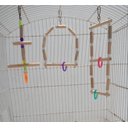 Ver imagem 4 de Brinquedo Aves calopsita papagaio kit 3 balanços natural