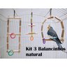 Brinquedo Aves calopsita papagaio kit 3 balanços natural - 1