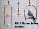 Ver imagem 1 de Brinquedo Aves calopsita papagaio kit 3 balanços natural