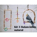 Ver imagem 1 de Brinquedo Aves calopsita papagaio kit 3 balanços natural