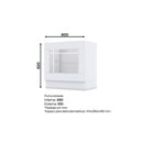 Ver imagem 3 de Gabinete de Cozinha Modulado Balcão com Tampo Americana para Forno de Embutir e Cooktop 80cm Cinza
