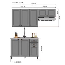 Cozinha Completa 3 Peças sem Tampo Paris - 3