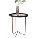Ver imagem 1 de Mesa Lateral Alamanda Sala Espelhada com Pés Metálicos Preto/bronze