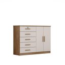 Ver imagem 1 de Cômoda Space 5 Gavetas MDF-MDP com Puxadores Metálicos Fendi Móveis Novo Horizonte