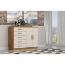 Ver imagem 3 de Cômoda Space 5 Gavetas MDF-MDP com Puxadores Metálicos Fendi Móveis Novo Horizonte
