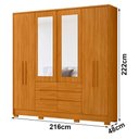 Ver imagem 5 de Guarda Roupa Casal San Francisco 6 Portas Cinamomo com Espelho com Mesa de Cabeceira Ares Cinamomo