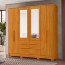 Ver imagem 6 de Guarda Roupa Casal San Francisco 6 Portas Cinamomo com Espelho com Mesa de Cabeceira Ares Cinamomo