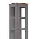 Ver imagem 2 de Cristaleira 1 Porta e Laterais em Vidro 3 Prateleiras 60110 Linz Móveis - Cinza/Imbuia Glazer