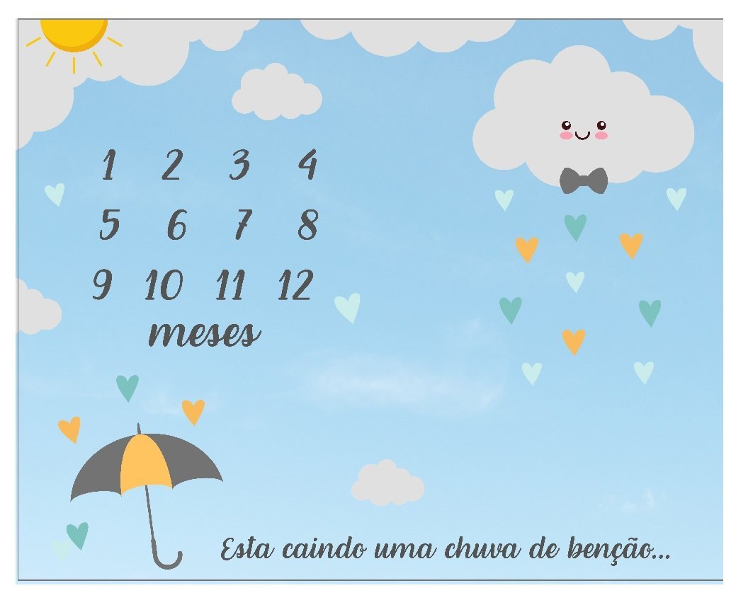 Lençol Cenário Foto Mêsversário Chuva Amor Menino Minha Estrelinha Lençol Mesversario, Cenário para 