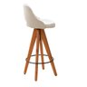 Banqueta Nicole Giratória De Madeira - Couríssimo caramelo 303 - 2