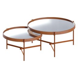 Kit Mesa de Centro Aqua com Espelho Cobre - Imcal - 1