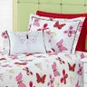 Conjunto Solteiro Cobre Leito e Cortina Algodão 4 Peças Sarah - Vermelho - 6
