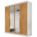 Ver imagem 5 de Guarda-roupa Casal Nantes 4 Portas 3 Gavetas 100%mdf com Espelho Off White/peroba - Europa Móveis