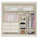 Ver imagem 3 de Guarda-roupa Casal Nantes 4 Portas 3 Gavetas 100%mdf com Espelho Off White/peroba - Europa Móveis