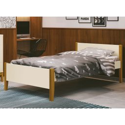 Cama Babá Solteiro Simba Areia Fosco com Madeira - MoveisAqui - 2 Cama Babá Solteiro Simba Areia Fosco com Madeira - MoveisAqui - 2
