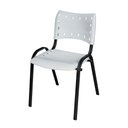 Ver imagem 3 de Cadeira Iso Base Preto Escola, Escritório Branco Kit 8 Un