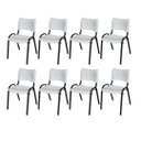 Ver imagem 2 de Cadeira Iso Base Preto Escola, Escritório Branco Kit 8 Un
