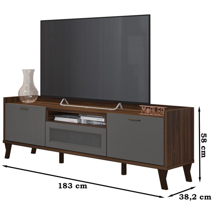 Mbl Racks Rack Bancada Para TV 75 Polegadas 1005115 Palisandro Cinza Regio MBL ...
