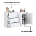 Ver imagem 5 de Cômoda Quarto 3 Gavetas e 2 Portas 142cm x 79cm Cor:Branco