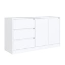 Ver imagem 2 de Cômoda Quarto 3 Gavetas e 2 Portas 142cm x 79cm Cor:Branco