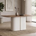 Ver imagem 1 de Mesa de Jantar 6 Lugares 160cm Lille N02 Off White/Cinamomo - Mpozenato