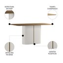 Ver imagem 3 de Mesa de Jantar 6 Lugares 160cm Lille N02 Off White/Cinamomo - Mpozenato