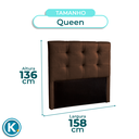 Ver imagem 4 de Cabeceira Estofada Queen Alice Nature Material Sintético Marrom 158x136