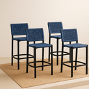 Ver imagem 1 de Banqueta Corda Nautica Azul - Varada Sacada Sala Balcão Kit 4 - Eletrostática - Azul