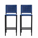 Ver imagem 3 de Banqueta Corda Nautica Azul - Varada Sacada Sala Balcão Kit 4 - Eletrostática - Azul