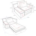 Ver imagem 7 de Poltrona Cama | Tampo Lateral | Tecido Acquablock | Medida 100cm | Preto
