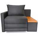 Ver imagem 1 de Poltrona Cama | Tampo Lateral | Tecido Acquablock | Medida 100cm | Preto