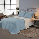 Ver imagem 1 de Kit Cobre Leito Matelado Dupla Face Sherpa de Carneiro 3 Peças Casal Percal 180 Fios Azul