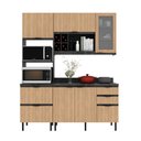 Ver imagem 4 de Cozinha Modulada Esmeralda 180cm Nicho 2 Fornos 4 Peças Cor:lunar com Freijó