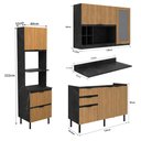Ver imagem 5 de Cozinha Modulada Esmeralda 180cm Nicho 2 Fornos 4 Peças Cor:lunar com Freijó