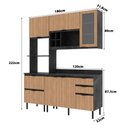 Ver imagem 3 de Cozinha Modulada Esmeralda 180cm Nicho 2 Fornos 4 Peças Cor:lunar com Freijó