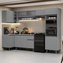 Ver imagem 1 de Armário de Cozinha Completa de Canto 385cm Nice Madesa 03 Cinza