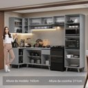Ver imagem 5 de Armário de Cozinha Completa de Canto 385cm Nice Madesa 03 Cinza
