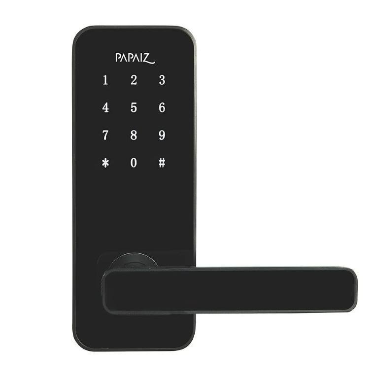 Fechadura Digital Smart Lock Embutida com Senha Cartão Preta