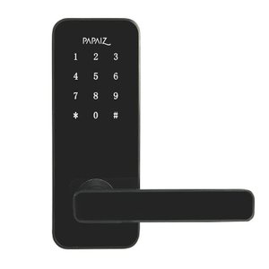 Fechadura Digital Smart Lock Embutida com Senha Cartão Preta