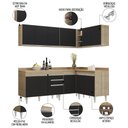 Ver imagem 3 de Armário de Cozinha Modulado de Canto 6 Peças Cp29 Balcão com Tampo Castanho/preto - Lumil Lumil Móve