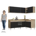 Ver imagem 5 de Armário de Cozinha Modulado de Canto 6 Peças Cp29 Balcão com Tampo Castanho/preto - Lumil Lumil Móve