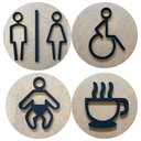 Ver imagem 1 de Kit Placas Sinaliza Banheiro H,m/unissex Pcd Café Fraldário