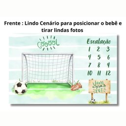 Edredom Dupla Face Tapete Foto Bebê Mêsversário Futebol Gol - 5