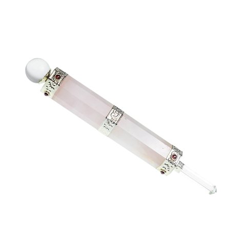 Varinha Bastão de Atlante de Quartzo Rosa para Reiki Chakras:rosa