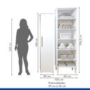 Ver imagem 4 de Lavanderia Modulada Campinas 2 Armários Multiuso 1 Porta 9 Prateleiras - Kaiki Móveis Branco