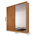 Ver imagem 2 de Guarda Roupa Casal Toledo 2 Portas 1 com Espelho 3 Gavetas Cinamomo - Novo Horizonte