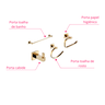 Kit Acessórios de Banheiro Lavabo 4 Peças Dourado Gold Luxo Ikab05 - 7